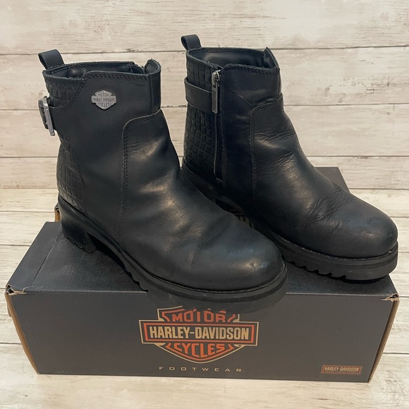 Harley Davidson Kelso Moto Boots Ripple Sole - Used - Picture 2 of 9